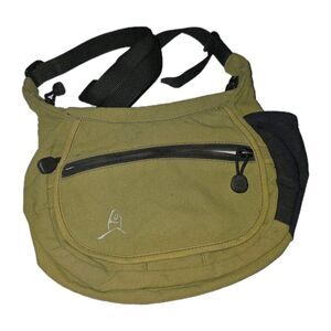 OVERLAND EQUIPMENT Green Canvas Crossbody Travel Logo Hiking Shoulder Bag Purse